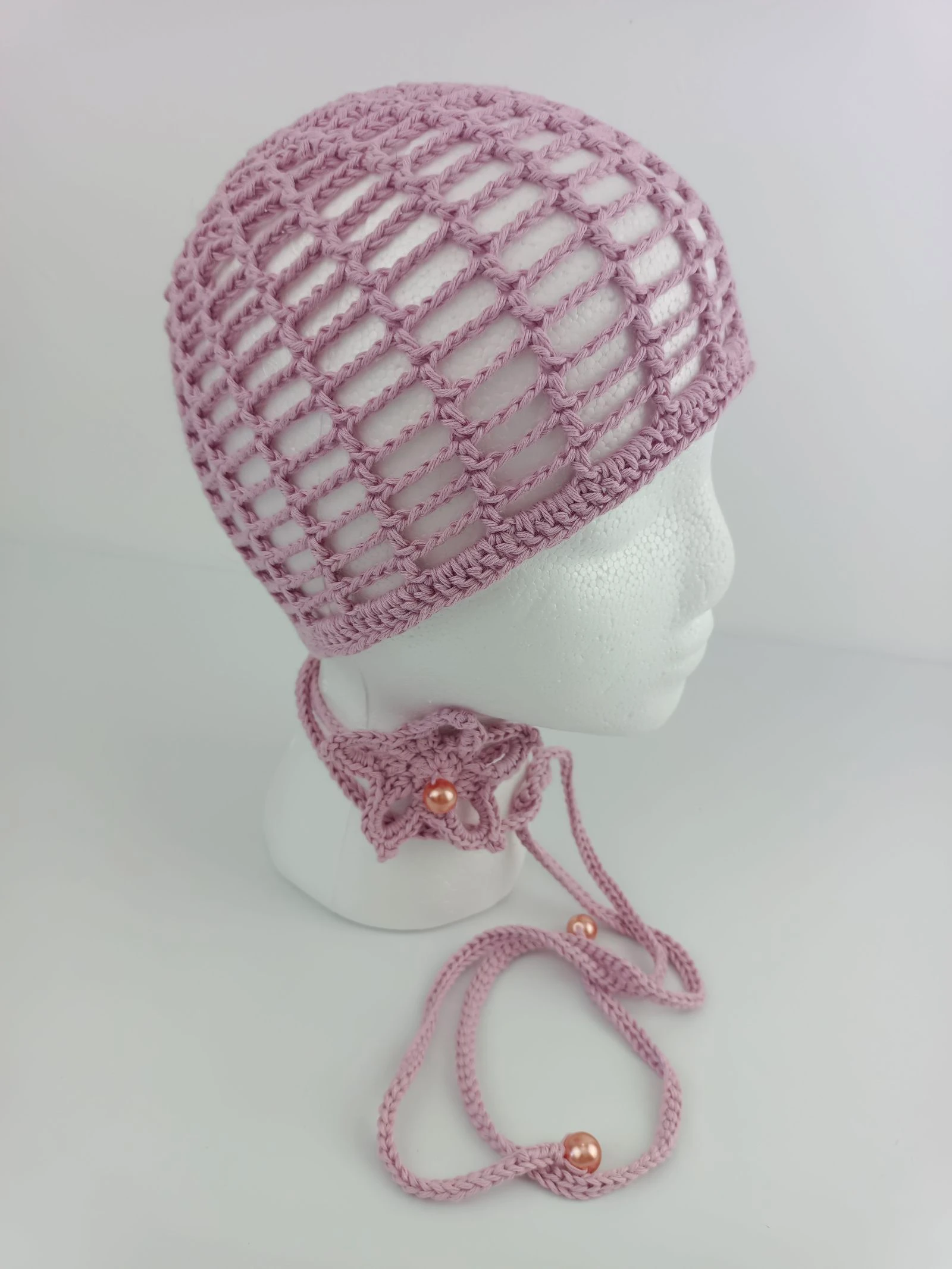 Boné cor rosa com colar de crochê – photo 5